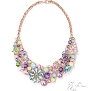 Pastel Multicolor Floral Statement Necklace - Women Jewelry